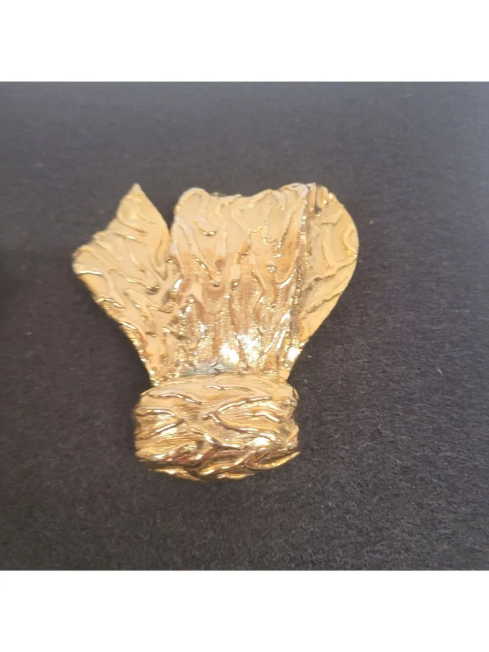 Mimi Di N 2 Piece Bow Belt Buckle 1987 Gold Tone 5 3/4